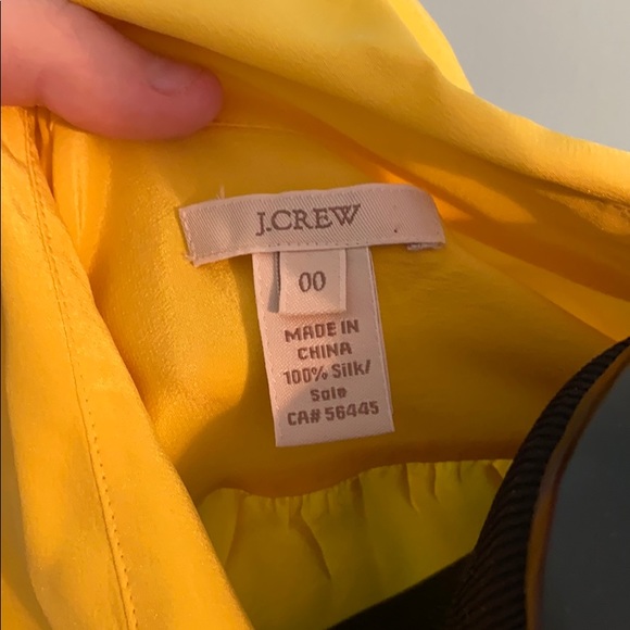 J Crew Blythe Canary Yellow 100% Silk Blouse - Picture 5 of 6
